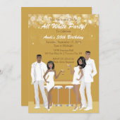 オールホワイトパーティの招待状-アフリカ系アメリカ人 招待状 (正面/裏面)