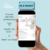 オールホワイトパーティーの夜のホワイト誕生日 招待状