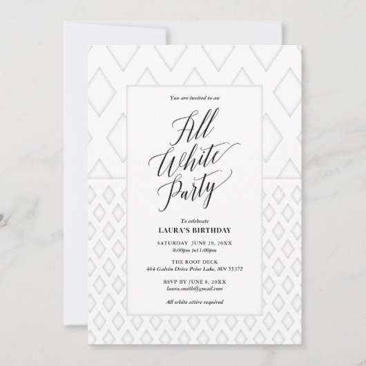 オールホワイトパーティーの招待状 招待状 (正面)