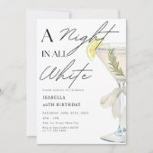 オールホワイト誕生日パーティーの夜 招待状 (正面)