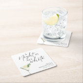 オールホワイト誕生日 スクエアペーパーコースター (インサイチュ)