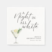 オールホワイト誕生日 スタンダードカクテルナプキン (正面)