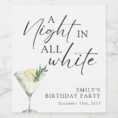 オールホワイト誕生日 ワインラベル (シングルラベル)