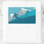 オールマウンテンスキー 長方形シール (バッグ)