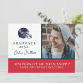 オールミスフットボールヘルメット | ダークブルー 招待状 (スタンド正面)