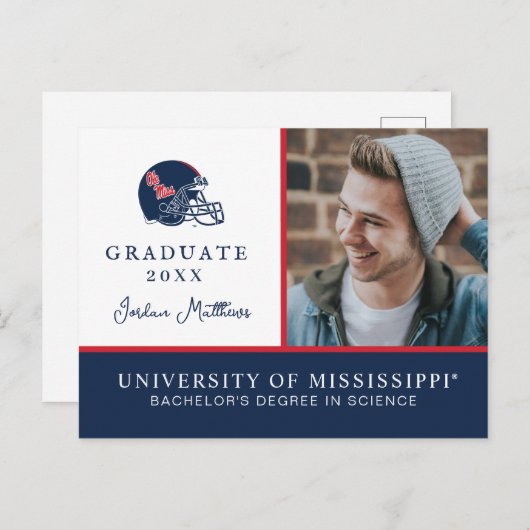 オールミスフットボールヘルメット | ダークブルー 案内ポストカード (正面/裏面)