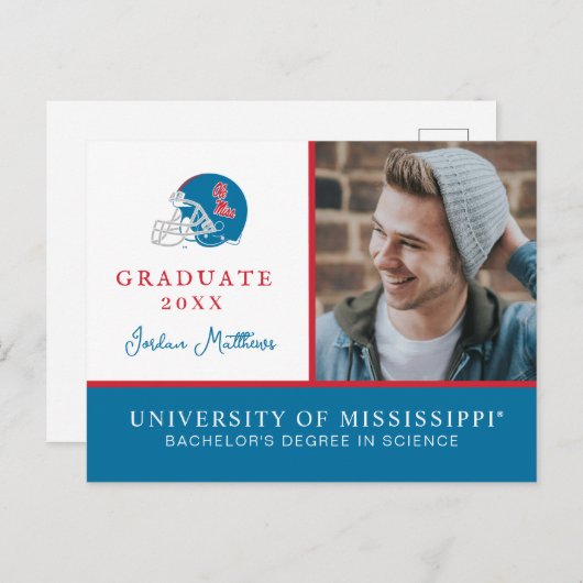 オールミスフットボールヘルメット | ライトブルー 案内ポストカード (正面/裏面)