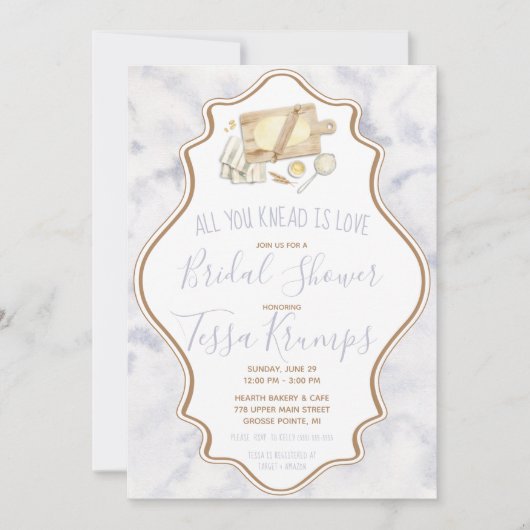 オールユーニードアズラブベーキングパストリーブライダルシャワー 招待状 (正面)