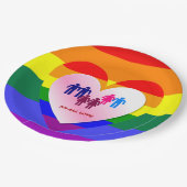 オールラブプライドハートカップル ペーパープレート (アングル)