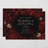 オールレッドローズ&スカルダークフローラバースデーパーティー 招待状 (正面/裏面)