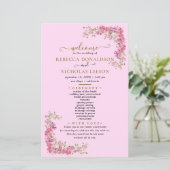 オールロージーかわいいフラワーボタニカル結婚式 プログラム (スタンド正面)