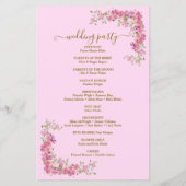 オールロージーかわいいフラワーボタニカル結婚式 プログラム (裏面)