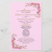 オールロージーかわいいフラワーボタニカル結婚式 プログラム (正面)