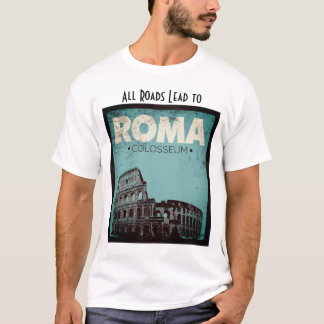オールロードリードローマコロッセオヴィンテージデザイン Tシャツ