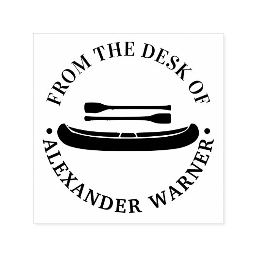 オール付きカヤックの文房具 「〇〇の机から」のラベル セルフインキングスタンプ (デザイン)