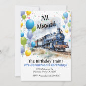 オール・アボード・トレイン 誕生日パーティー 招待状 (正面)