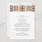 オール・イン・ワン・アフリカン・モチーフ・カリグラフィー・ウェディング 招待状 (裏面)