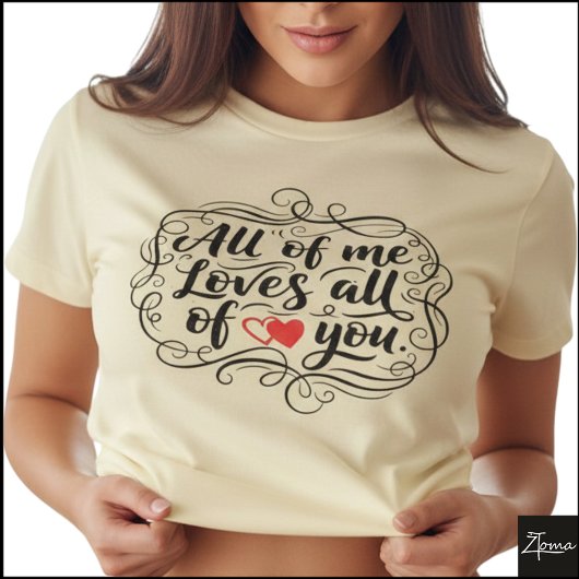 オール・オブ・ミー 手書き引用 ハート Tシャツ