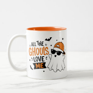オール・ザ・グール・ラブ・ミー - かわいいハロウィンの幽霊 ツートーンマグカップ