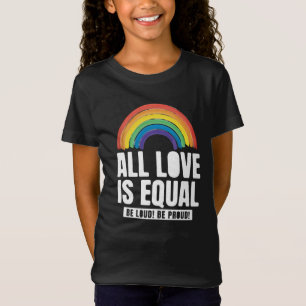 『オール・ラブ・イズ・イコール・プライドLGBTイコーラル・ライツ・レインボー』 Tシャツ