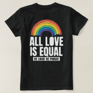 『オール・ラブ・イズ・イコール・プライドLGBTイコーラル・ライツ・レインボー』 Tシャツ