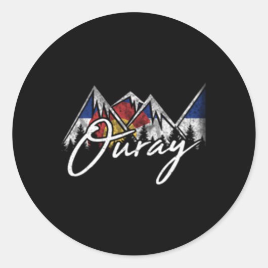 オーレイコロラド州旗 ラウンドシール (正面)