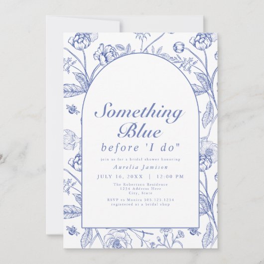 オーレリアチノワセリーオーレリアッツブルーブライダルシャワー 招待状 (正面)