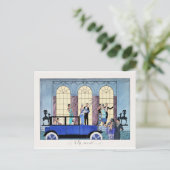 オーレヴォワール， 1920アールデコイラストレーション ポストカード (スタンド正面)