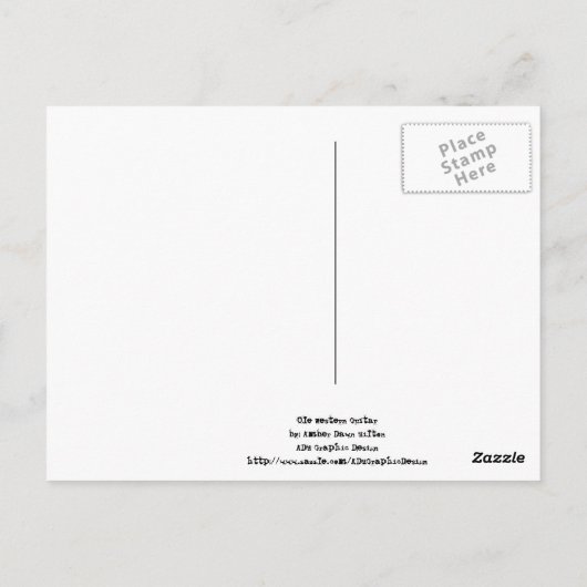 オーレ西部のギターの郵便はがき ポストカード (裏面)