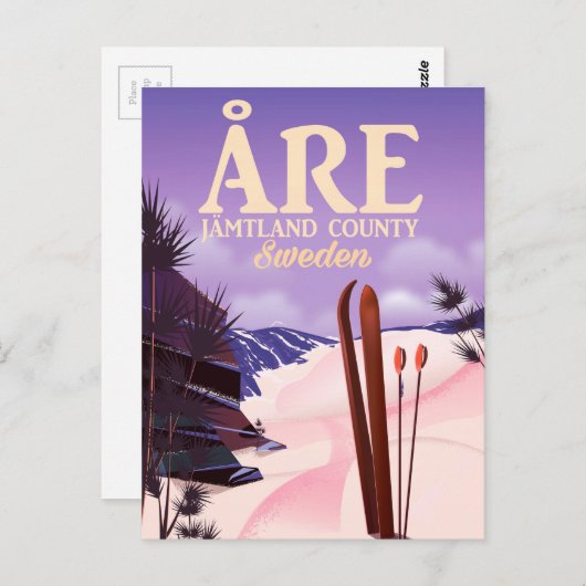 オーレ・スウェーデンのスキー旅行ポスター ポストカード (正面/裏面)