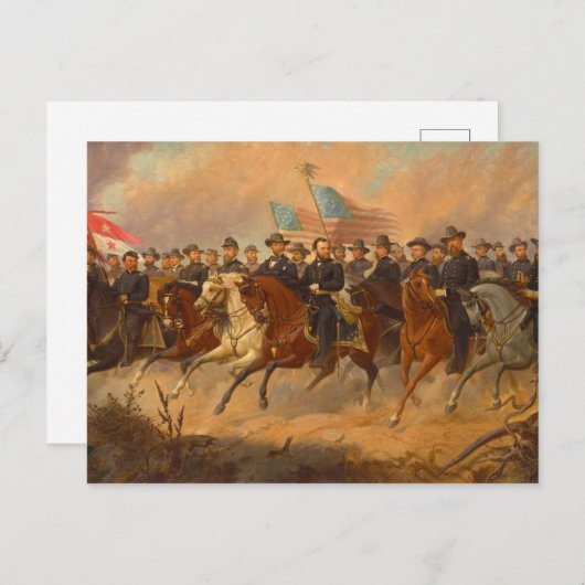 オーレ・ピーター・ハンセン・バリングによるグラントと彼の将軍 ポストカード (正面/裏面)