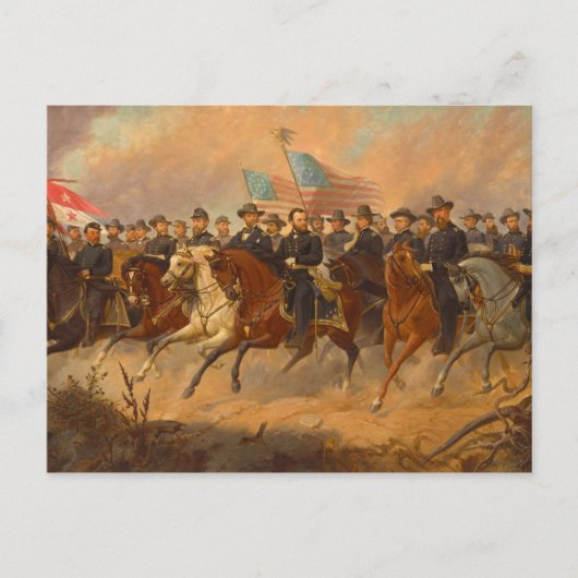 オーレ・ピーター・ハンセン・バリングによるグラントと彼の将軍 ポストカード (正面)