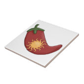 オーレ! 日曜日の詰まったで赤いチリペッパー-チリのRelleno タイル (側面)