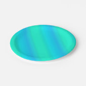 オーロストライプラターコイズ – 青、アクア ペーパープレート (アングル)