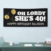 オーロディシーズ40ブラック金ゴールド誕生日 横断幕 (トレードショー)