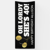 オーロディシーズ40ブラック金ゴールド誕生日 横断幕 (縦)