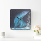 オーロラくま スクエア壁時計 (ホーム)