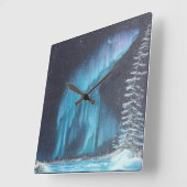 オーロラくま スクエア壁時計 (傾斜)