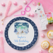 オーロラと北極の動物の誕生日 ペーパープレート (パーティー)