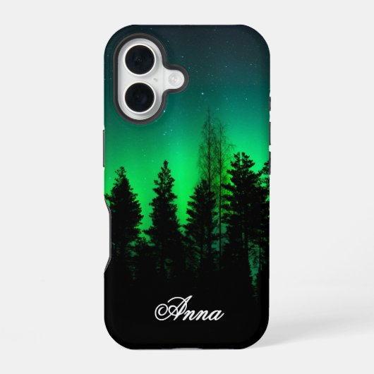 オーロラのカスタムデザイン iPhone 16ケース (裏面)