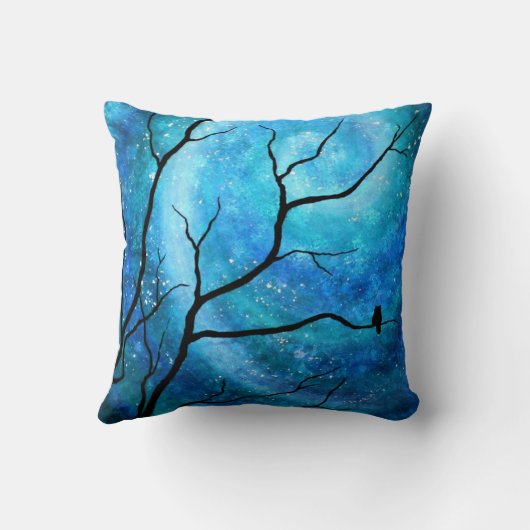 オーロラのフクロウおよび星明かりのフクロウ クッション (裏面)