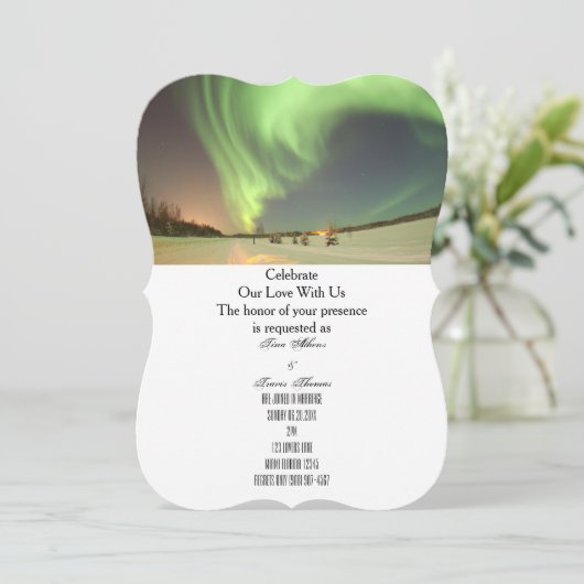 オーロラのメニュー 結婚式のパーティー ゲスト 花嫁 招待状 (スタンド正面)