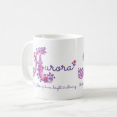 オーロラの一流の意味装飾的なAモノグラムのマグ コーヒーマグカップ (正面左)