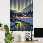 オーロラの下のキャビン ポスター (ホームオフィス)