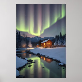 オーロラの下のキャビン ポスター