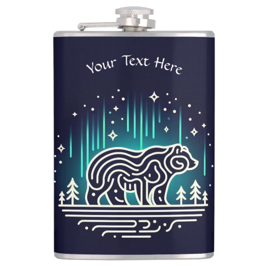 オーロラの光の下に乗る フラスク (正面)