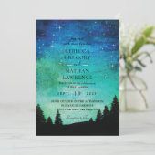 オーロラの夜の結婚式招待状 招待状 (スタンド正面)