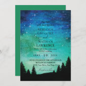 オーロラの夜の結婚式招待状 招待状 (正面/裏面)