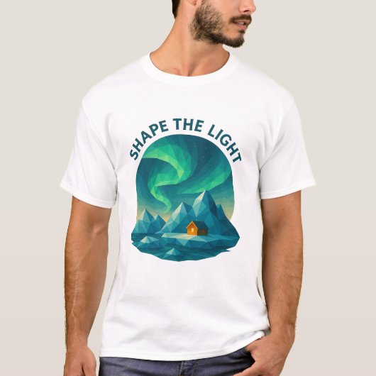 オーロラの山のエンブレムTシャツ Shape The Light Tシャツ (正面)