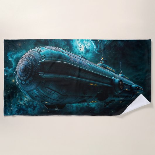 オーロラの希望、宇宙旅行by Xzendor7 ビーチタオル (正面)